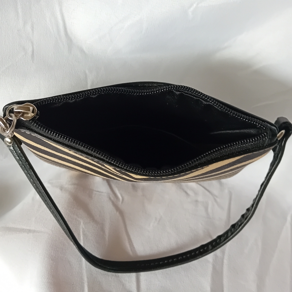 Coach Black and Tan Zebra Print Women's Wristlet Clutch Bag - Picture 9 of 13